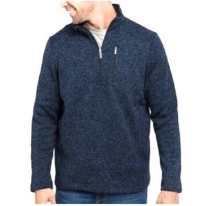 Woolrich men’s 1/4 zip fleece pullover blue sweater warm winter EUC size XXL